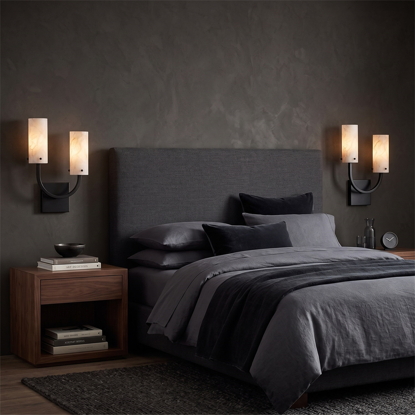 Aplique de pared Renford en alabastro