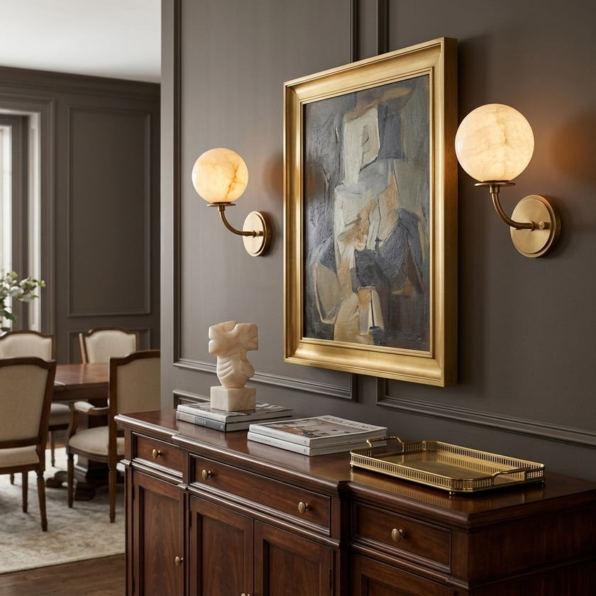 Selenitis Alabaster Wall Sconce
