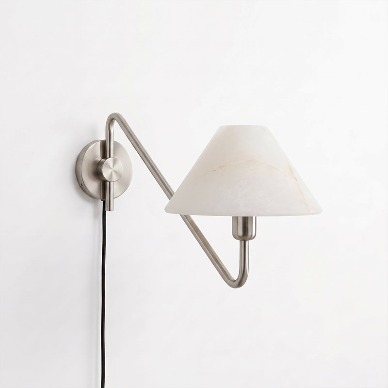 Valmere Plug-In Alabaster Wall Sconce