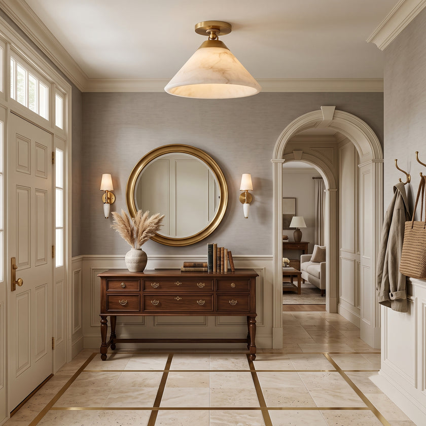 Vardelle Alabaster Semi-Flush Mount