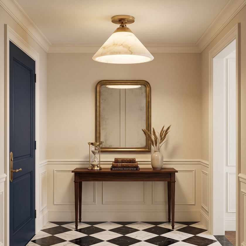 Vardelle Alabaster Semi-Flush Mount