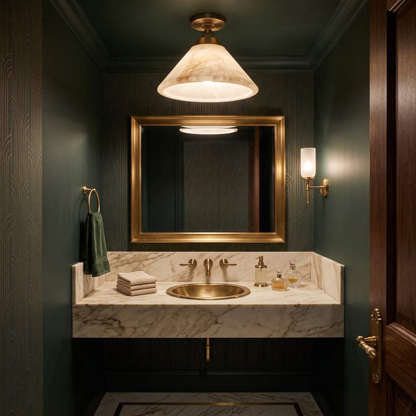 Vardelle Alabaster Semi-Flush Mount