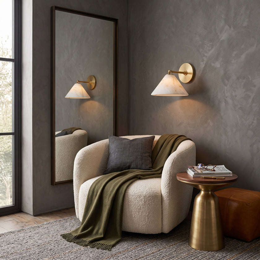 Vardelle Alabaster Wall Sconce