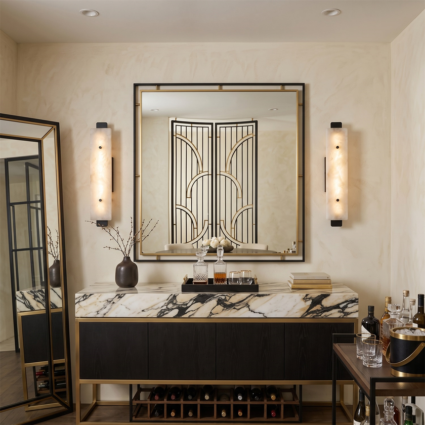 Aplique de pared Wythe en alabastro