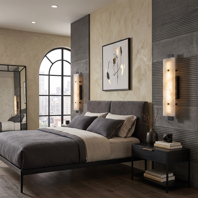 Aplique de pared Wythe en alabastro