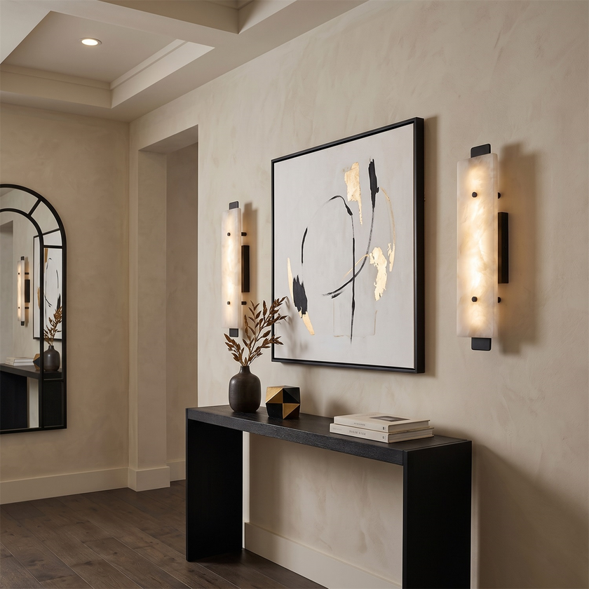 Aplique de pared Wythe en alabastro