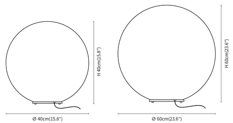 مصباح أرضي Moon — رسومات الأبعاد 1