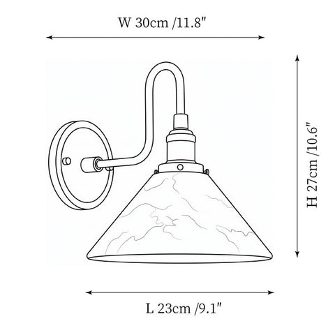Applique murale en albâtre Morlienne — Plans de dimensions 1