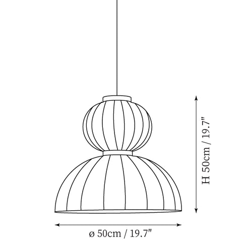 Model B: ∅ 19.7″ x H 19.7" / Dia 50cm x H 50cm