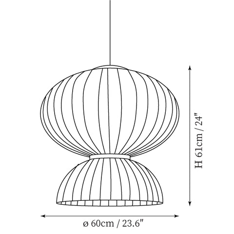Model C: ∅ 23.6″ x H 24" / Dia 60cm x H 61cm