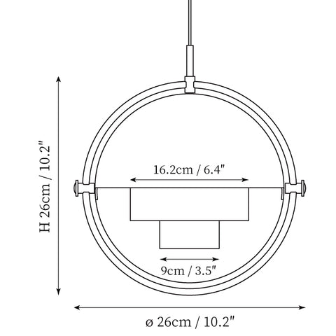 Lámpara colgante Multi-Lite — Planos de dimensiones 1