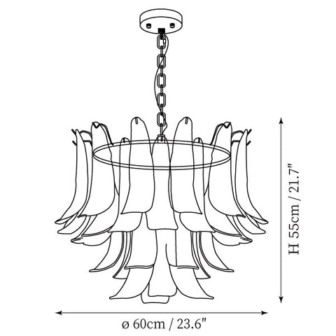 4 Étages : ∅ 23.6″ x H 21.7" / Dia 60cm x H 55cm