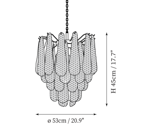 Lampadario Rosalia Water Drop — Disegni dimensionali 1