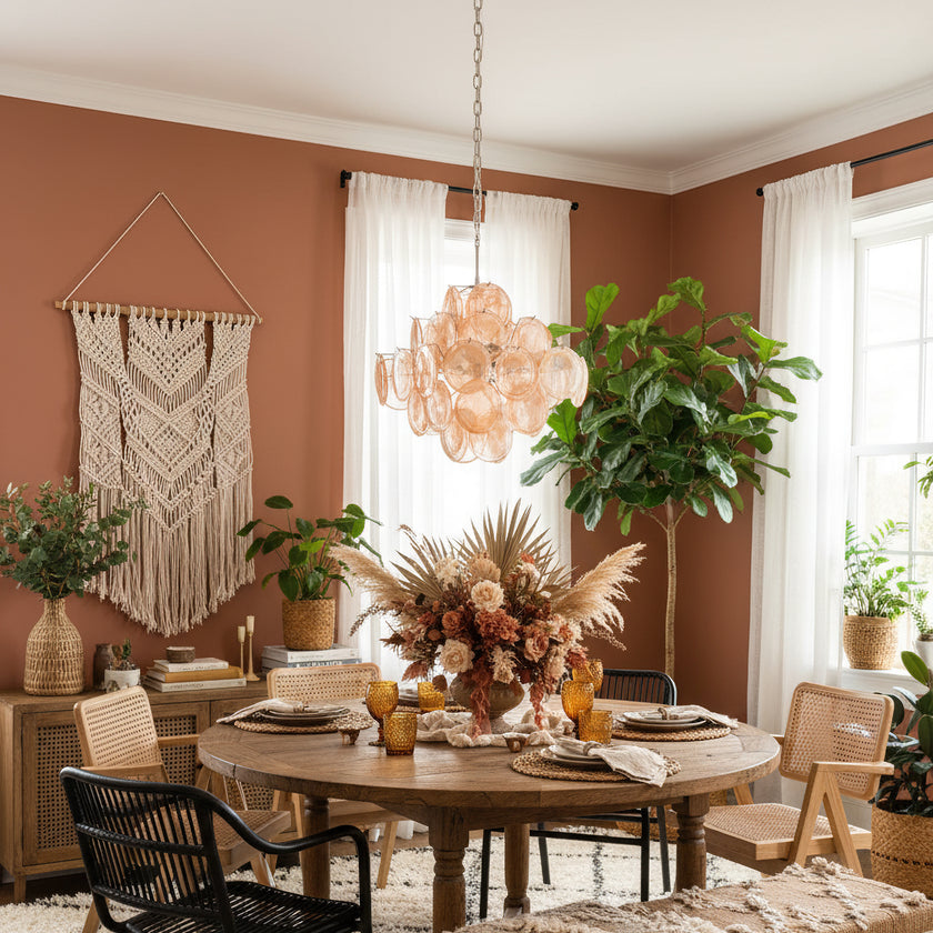 Murano Caramel Disc Chandelier