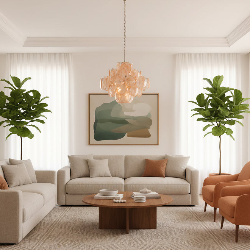 Murano Caramel Disc Chandelier