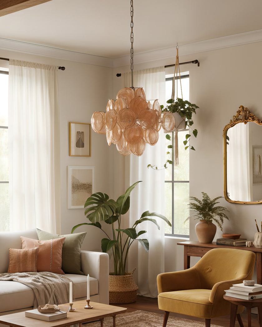 Murano Caramel Disc Chandelier
