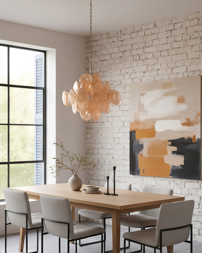 Murano Caramel Disc Chandelier