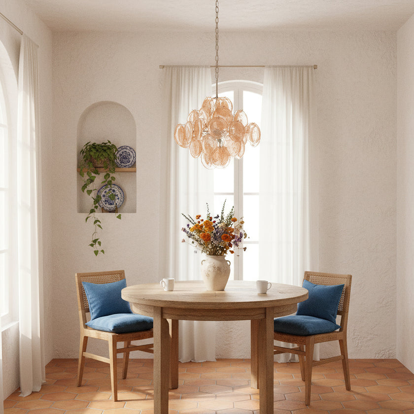 Murano Caramel Disc Chandelier