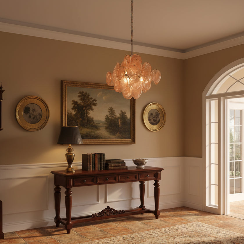 Murano Caramel Disc Chandelier
