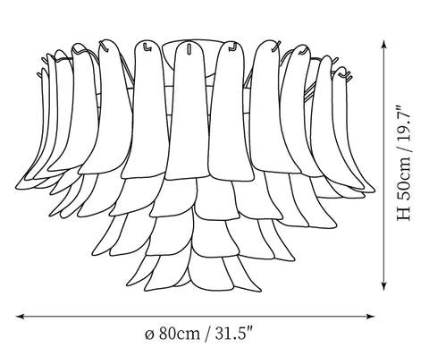 Valenza Glasblatt-Deckenleuchte — Maßzeichnungen 1