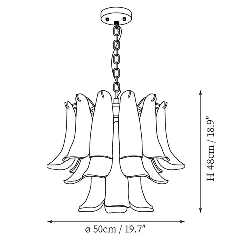 3 Étages : ∅ 19.7″ x H 18.9" / Dia 50cm x H 48cm
