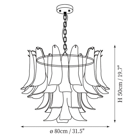4 Étages : ∅ 31.5″ x H 19.7" / Dia 80cm x H 50cm
