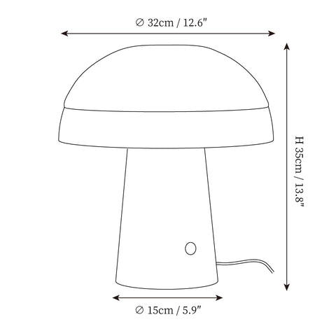 Mushroom Cloud Tischleuchte — Maßzeichnungen 1