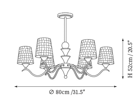 Model A 6-Lights: ∅ 31,5″ x H 20,5"