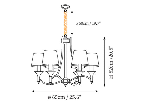 Candelabro Myrna Plissado — Desenhos técnicos 1