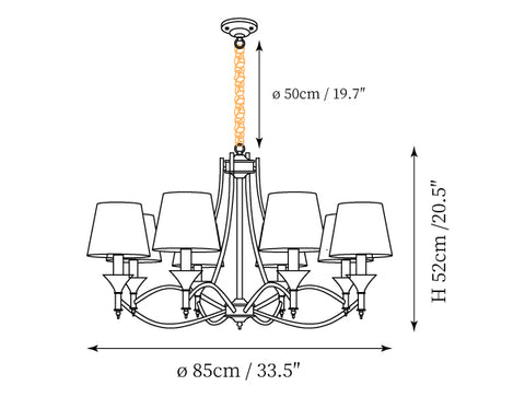 Candelabro Myrna Plissado — Desenhos técnicos 2