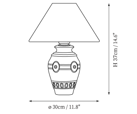 Lámpara de Mesa Nathalie — Planos de dimensiones 1