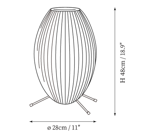 Nelson Tripod Table Lamp — Planos de dimensiones 1
