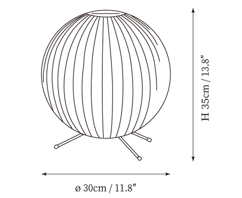 Nelson Tripod Table Lamp — Planos de dimensiones 2