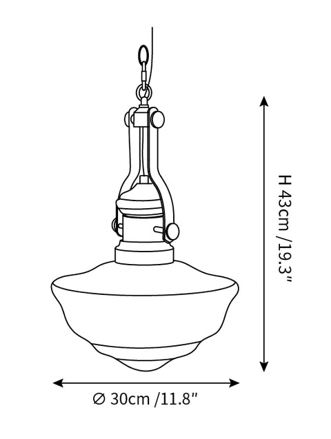 Nordic Simple Glass Pendant light — Dimension drawings 1