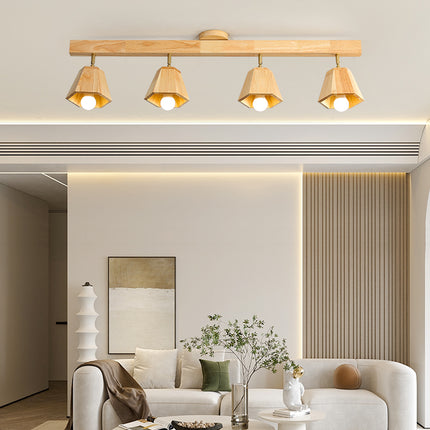 Nordic Solid Wood Strip Ceiling Lamp