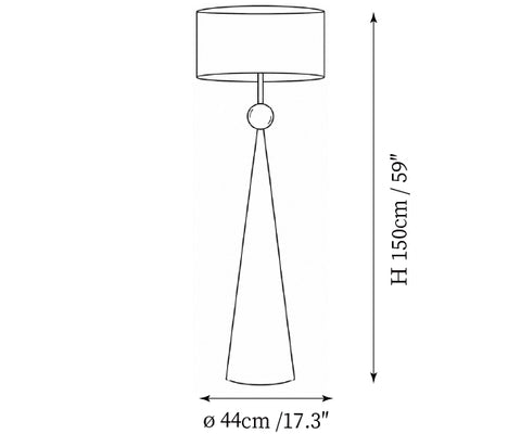 Luminária de Pé Obeliska — Desenhos técnicos 3
