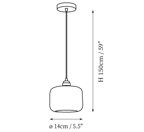 ∅ 5.5″ x H 59″ / Dia 14cm x H 150cm