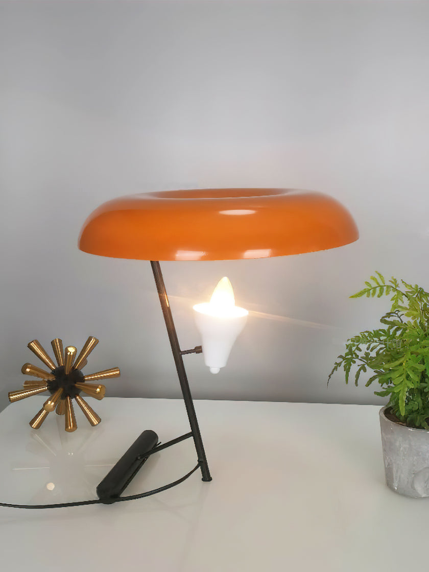 Orangefarbene Donut-Tischlampe