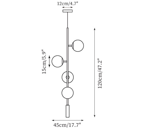 Orb Pendant Light — Disegni dimensionali 1