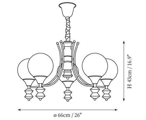 Orillia Kroonluchter — Dimensioentekeningen 1