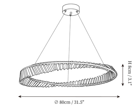 ∅ 31.5″ x H 3.1″ / Dia 80cm x H 8cm