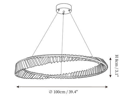 ∅ 39.4″ x H 3.1″ / Dia 100cm x H 8cm