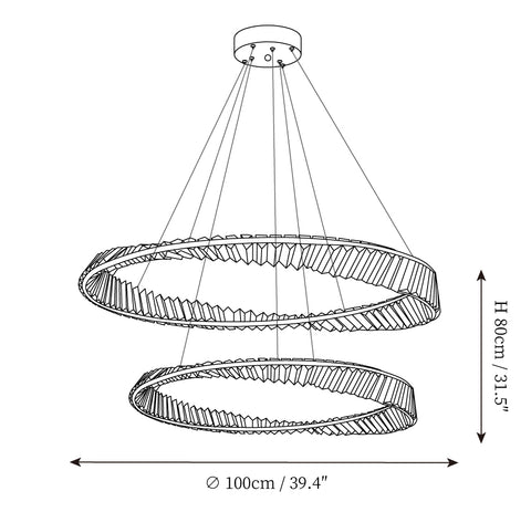 ∅ 39.4″ x H 31.5″ / Dia 100cm x H 80cm