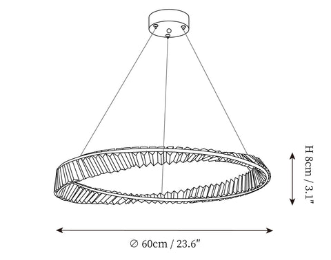 ∅ 23.6″ x H 3.1″ / Dia 60cm x H 8cm