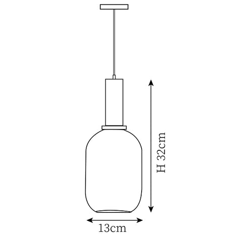 Modello A: ∅ 5,1″ x H 12,6″ / Dia 13cm x H 32cm