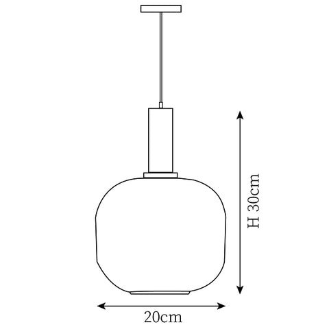 Modello B: ∅ 7,9″ x H 11,8″ / Dia 20cm x H 30cm
