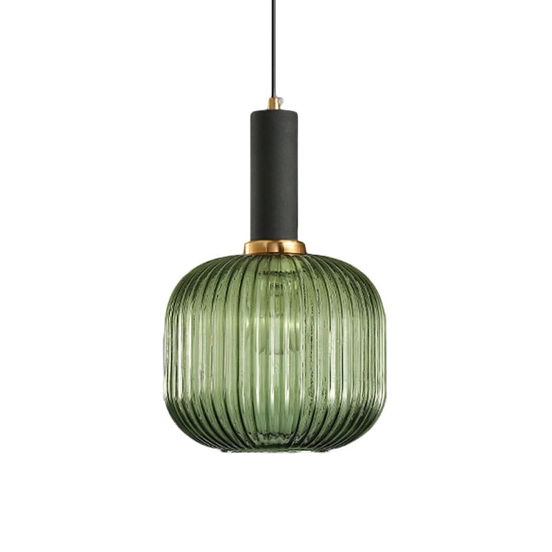 Ovale Pendelleuchte aus Schilfglas