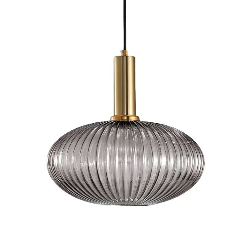 Ovale Pendelleuchte aus Schilfglas