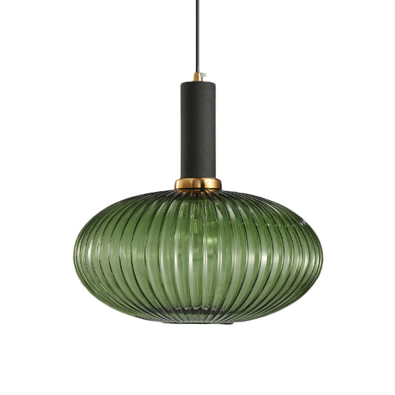 Ovale Pendelleuchte aus Schilfglas