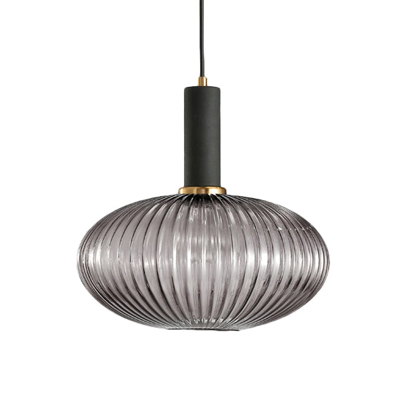 Ovale Pendelleuchte aus Schilfglas